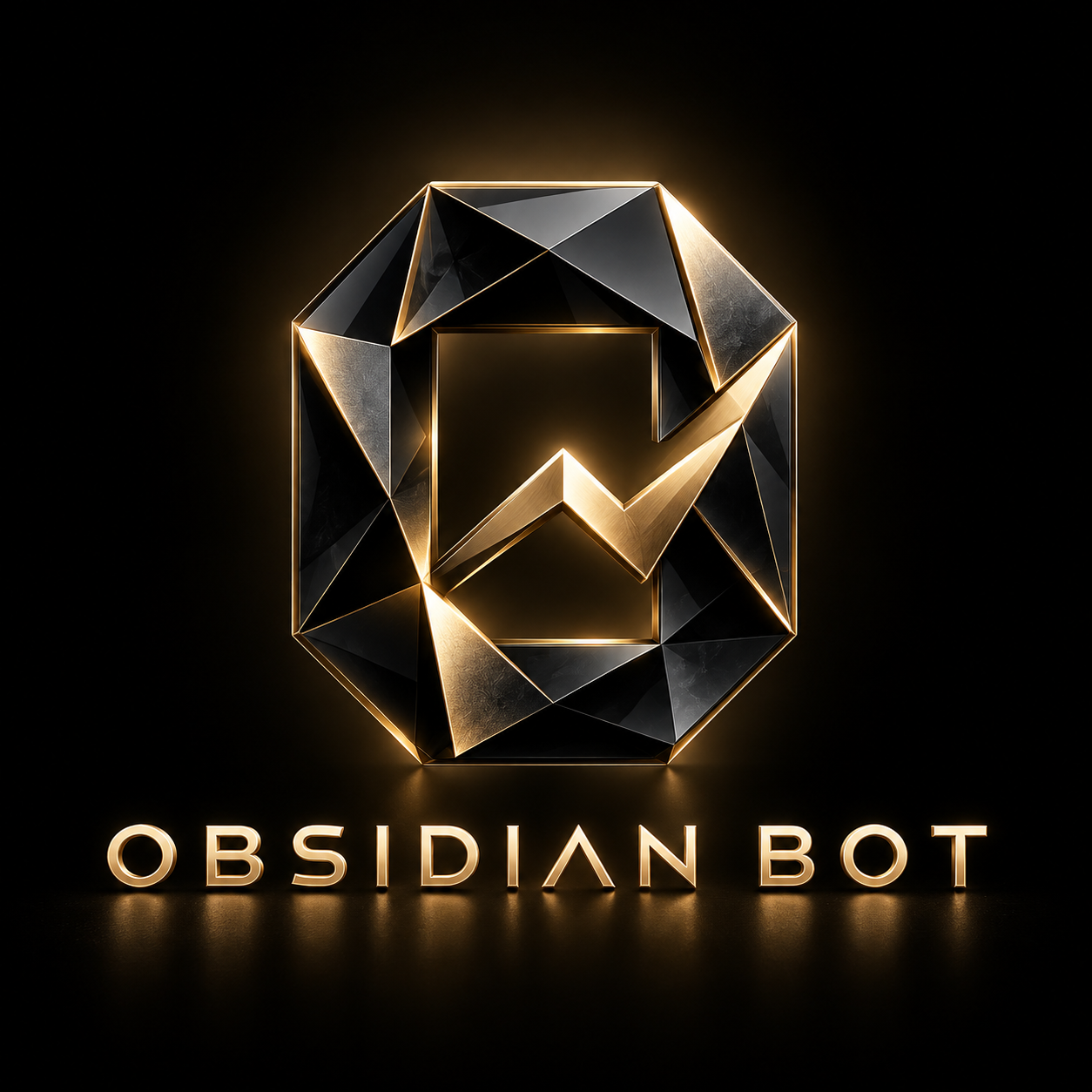 Obsidian Bot black and gold emblem